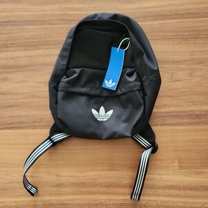 adidas Originals Black Mini Backpack with White Trefoil